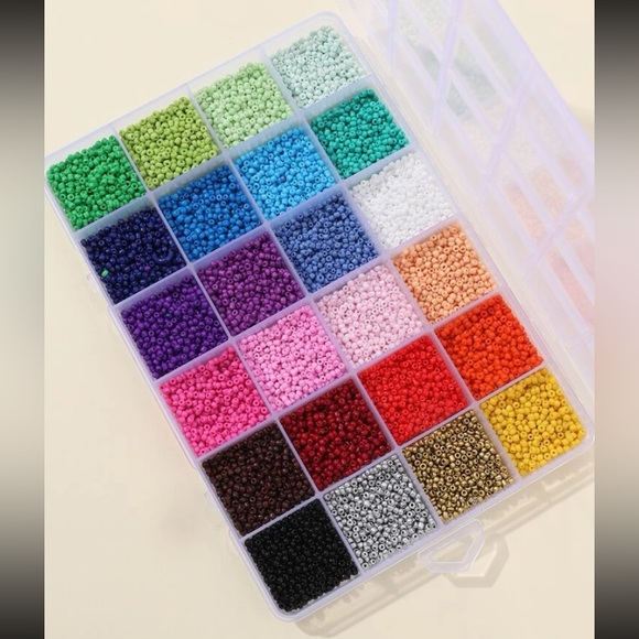 Rainbow Friendship Bracelet Starter Kit - Beads, String, Clasps, and Scissors - Picture 2 of 5